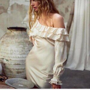Stone Cold Fox Silk Ruffle Dress, Size 0 NEW